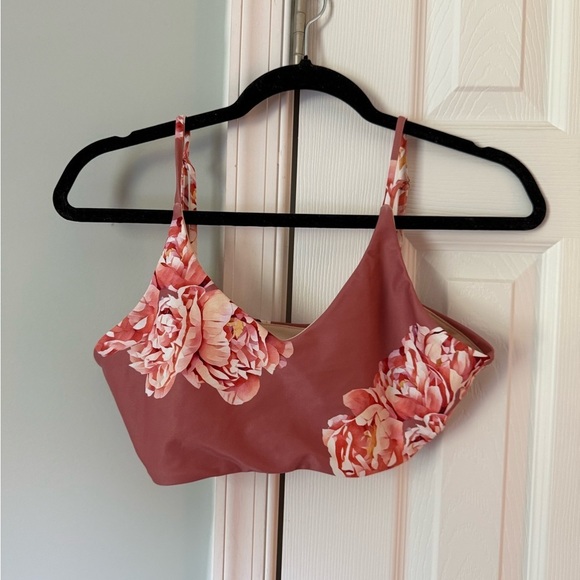 Albion Fit Women’s Large Rise Bralette Swim Top Adjustable Straps Pink rose - Picture 2 of 3